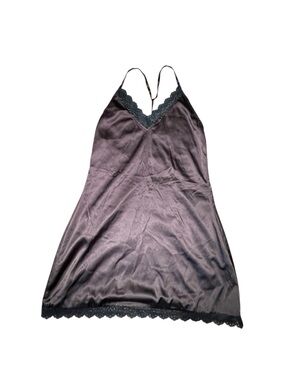 Wolf & Whistle Black Satin Mini Lace Dress Size 10 Or Medium Adjustable Strap